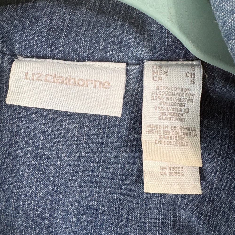 Liz Claiborne Denim Jacket Womens Small Blue Barn Coat Field Utility Outdoors - Picture 6 of 9